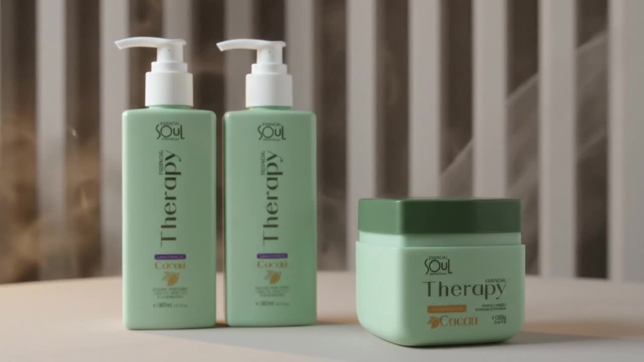Essencial Soul Cacao hair care products.